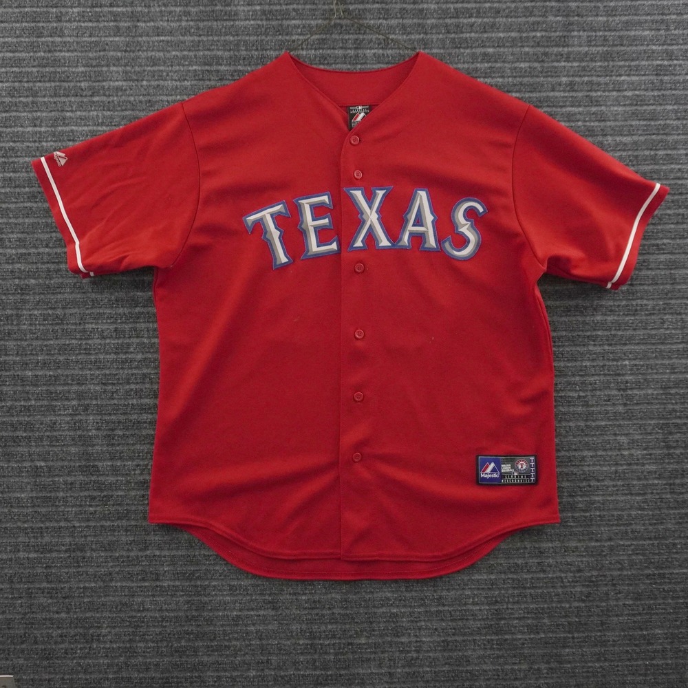 Majestic Texas Rangers Josh Hamilton Stitched Baseball Jersey Mens XL Red MLB 32